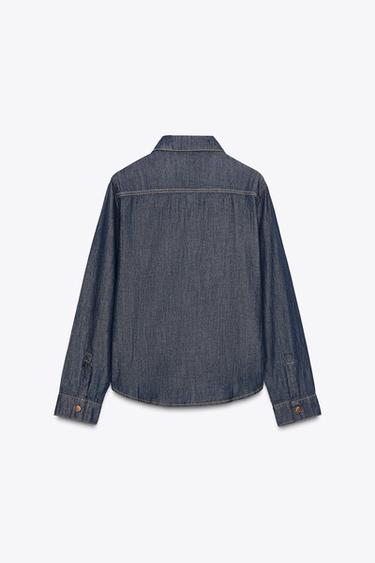Z1975 DENIM SHIRT - Blue by Zara - Image 7