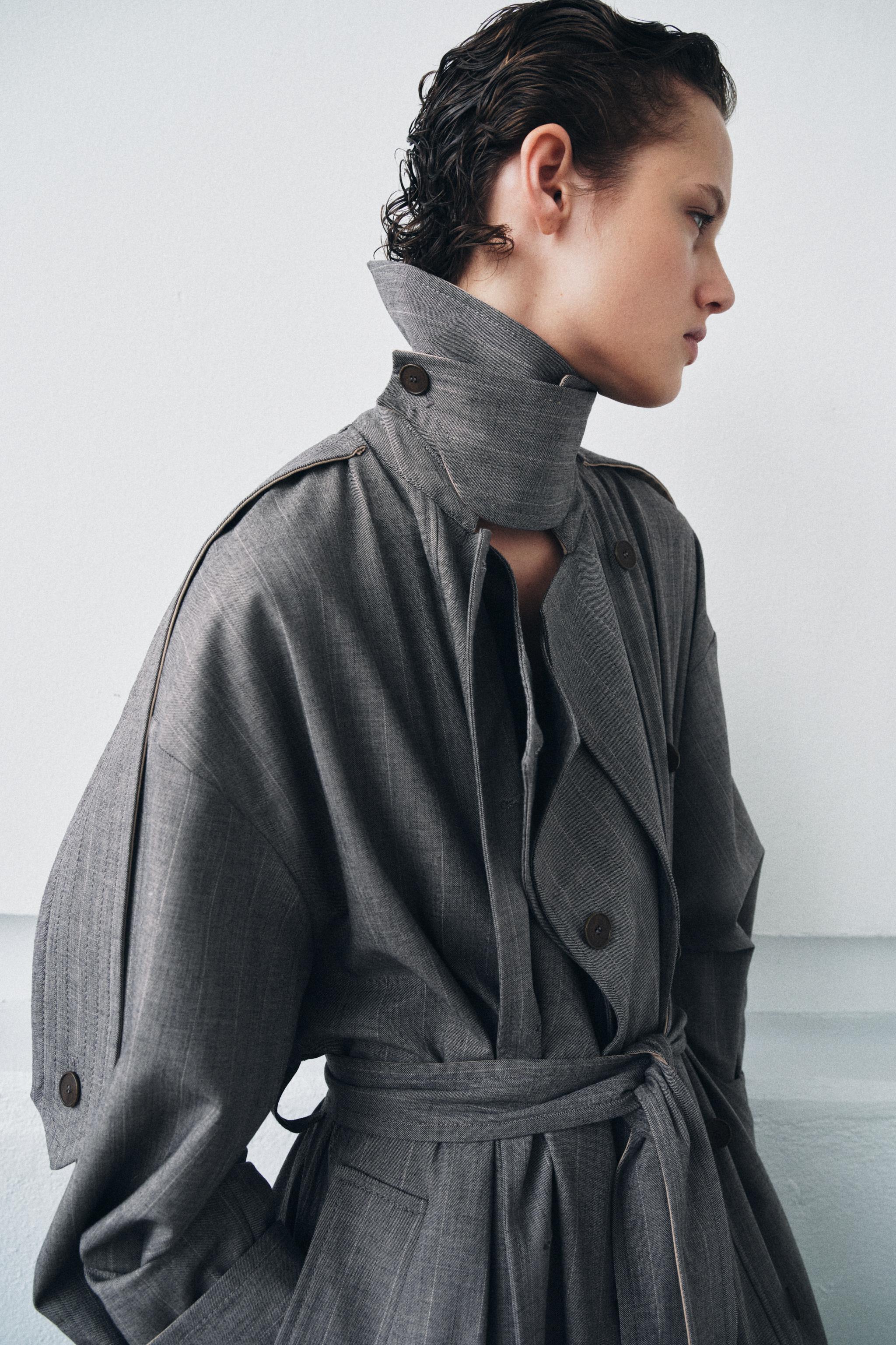 COMBINED PLAID TRENCH COAT ZW COLLECTION LIMITED EDITION