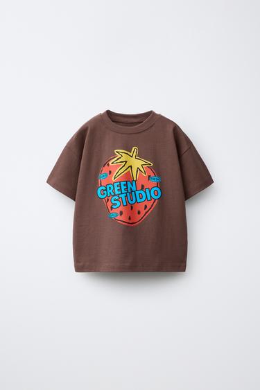 STRAWBERRY PRINT T-SHIRT - Chocolate by Zara