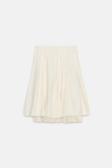 FALDA MIDI DOBLE CAPA - Crudo de Zara