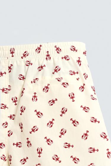 MID-LENGTH LOBSTER SWIM SHORTS - Ecru by Zara - Image 8