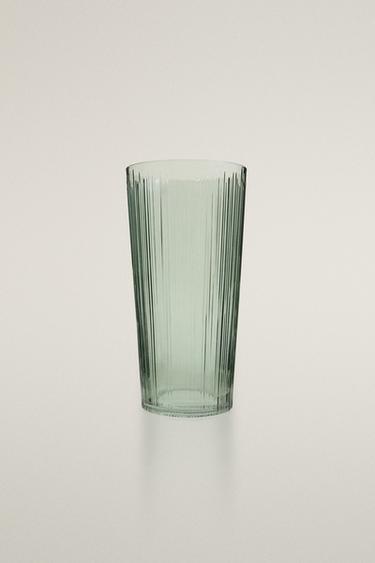 DECORATIVE TALL GLASS VASE - Green by Zara - Image 0