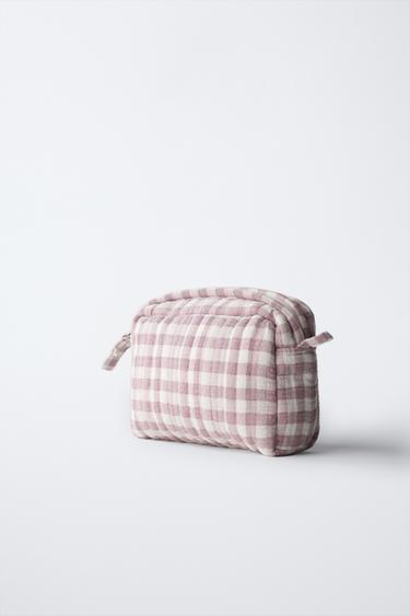 GINGHAM WASH BAG - Mauve by Zara - Image 1