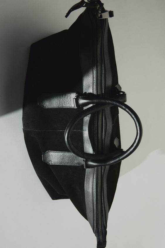 LEATHER TRAVEL BAG - Black by Zara - Image 0