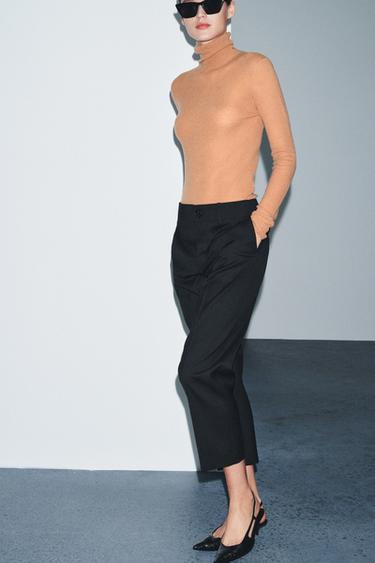 PANTALÓN CON LANA ZW COLLECTION - Negro de Zara