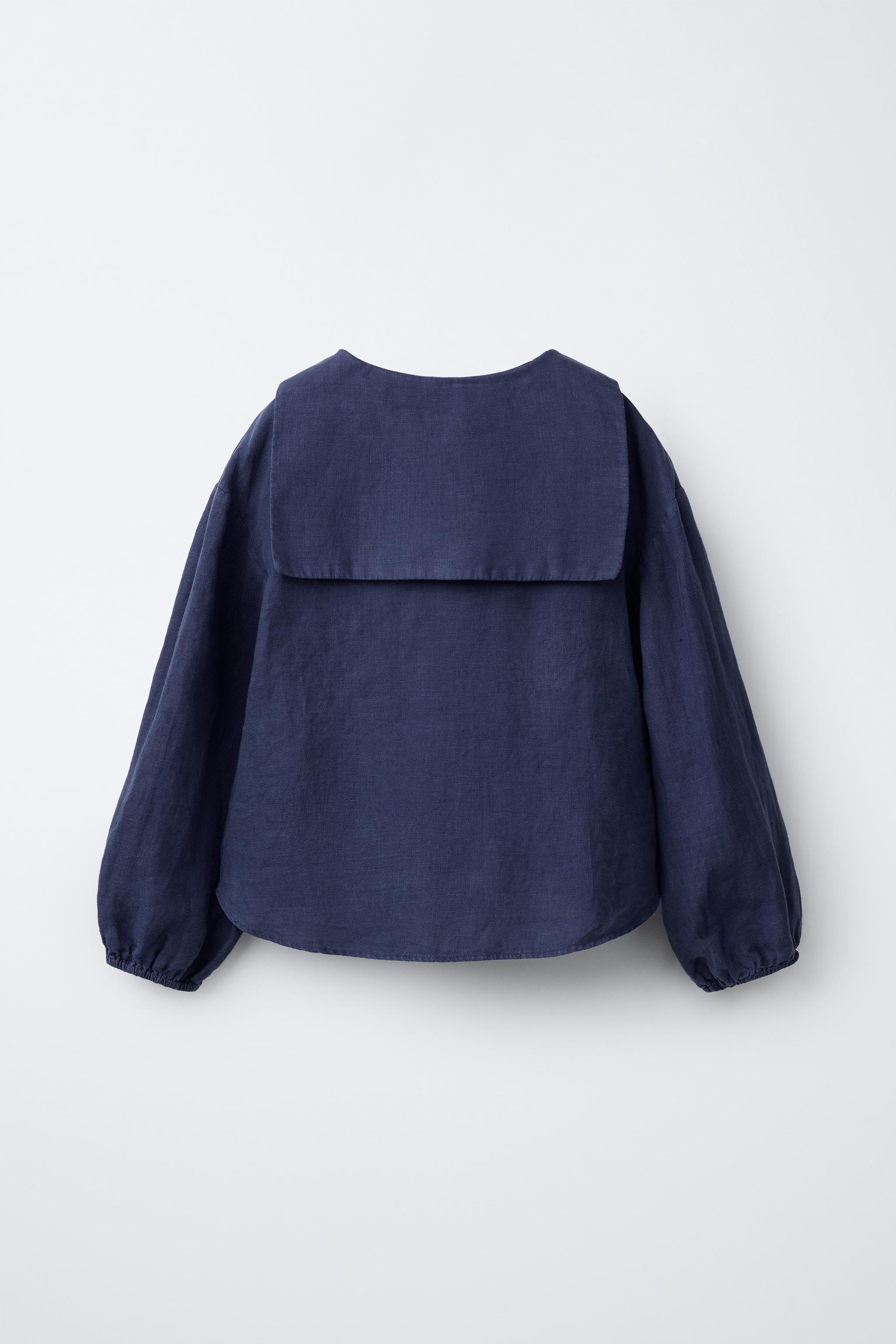 100% LINEN PETER PAN COLLAR SHIRT