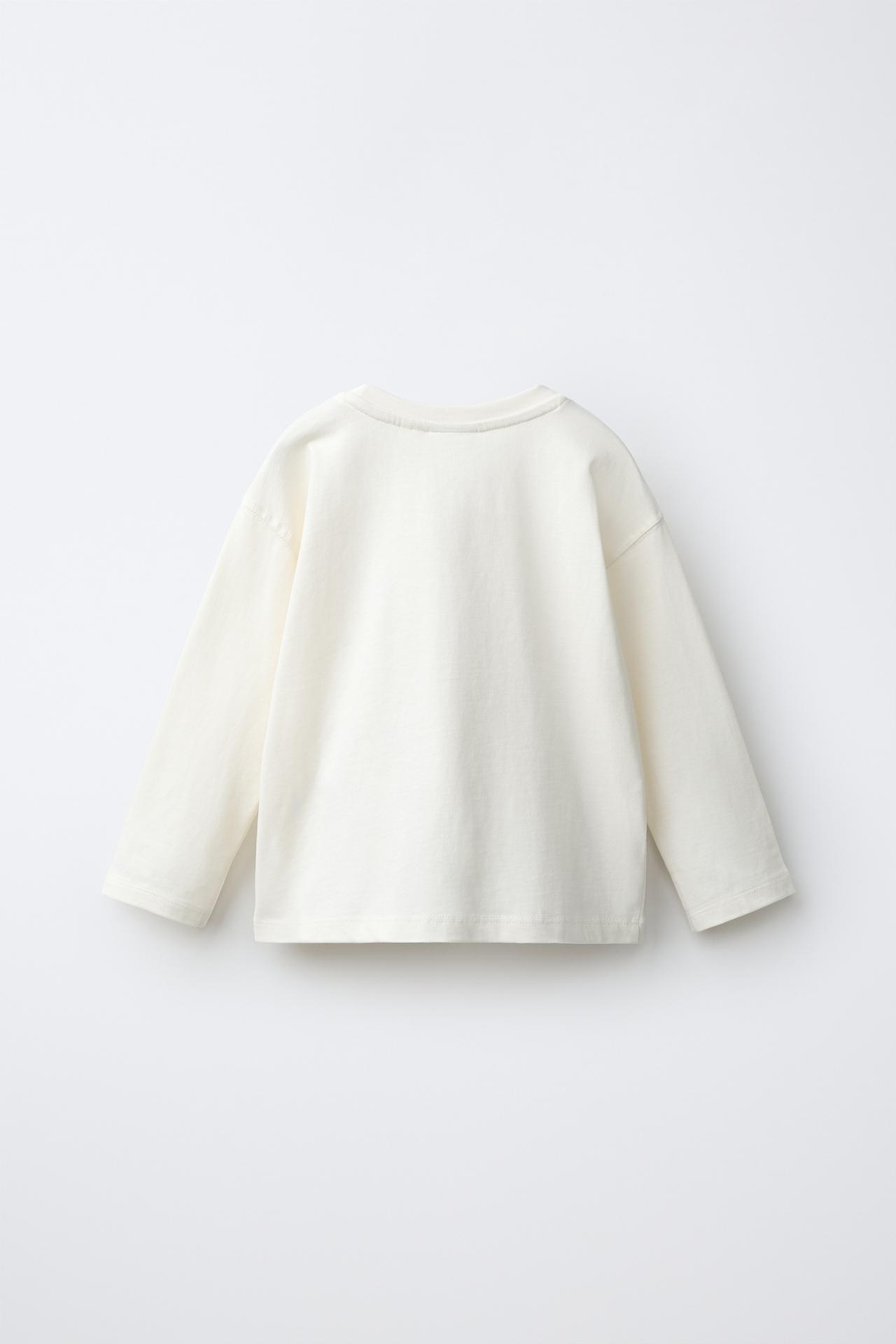 EMBROIDERED DETAIL T-SHIRT — Ecru