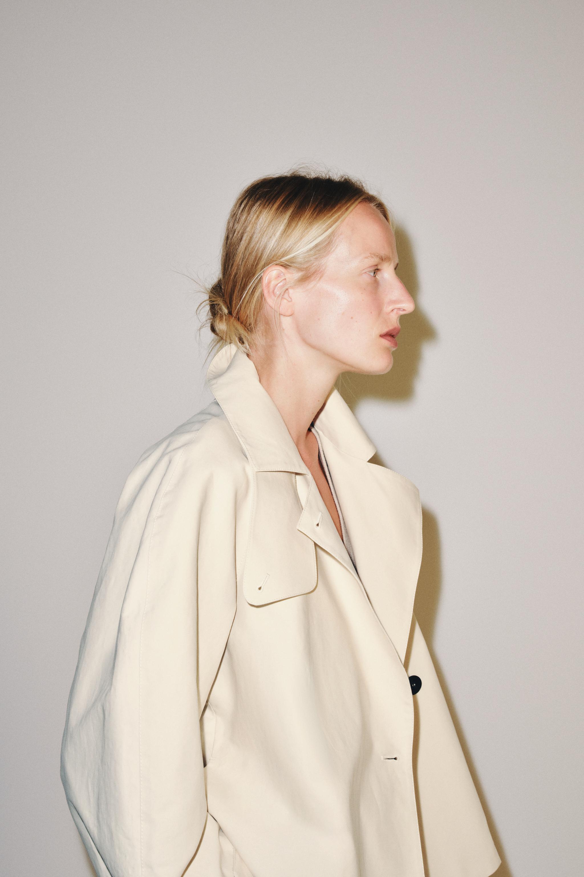 Zara ZW COLLECTION KISA TRENÇKOT görsel 6