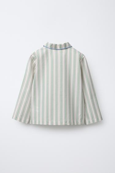 6-14 YEARS/ STRIPED SHIRT AND TROUSERS PYJAMAS - Green by Zara - Image 2