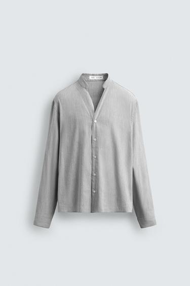 Zara STRIPED SHIRT - Gray / Blue