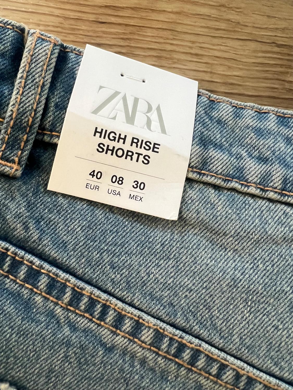 HIGH WAIST RIPPED TRF DENIM SHORTS - Image 3
