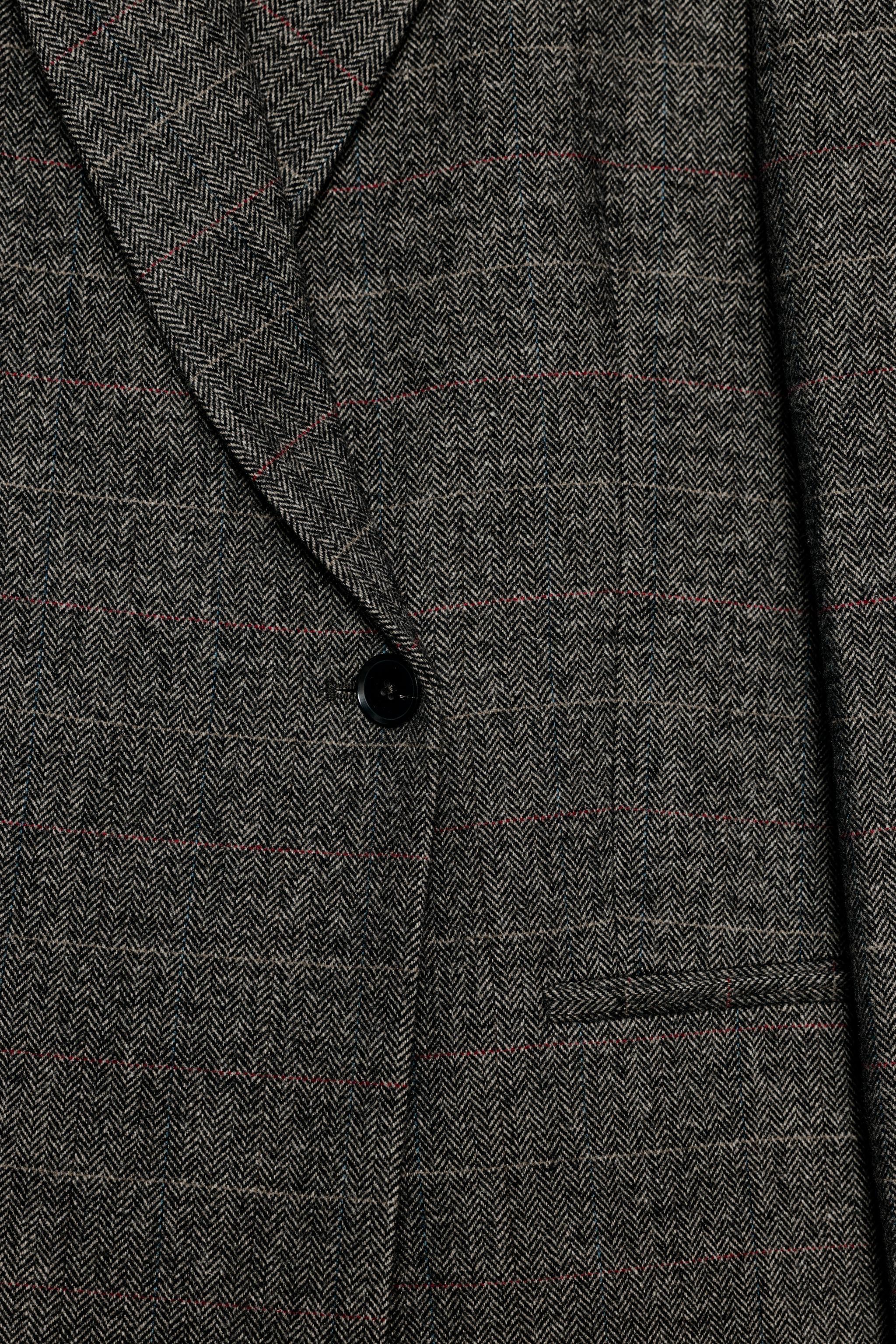 BLAZER OVERSIZE À CARREAUX AVEC LAINE ZW COLLECTION