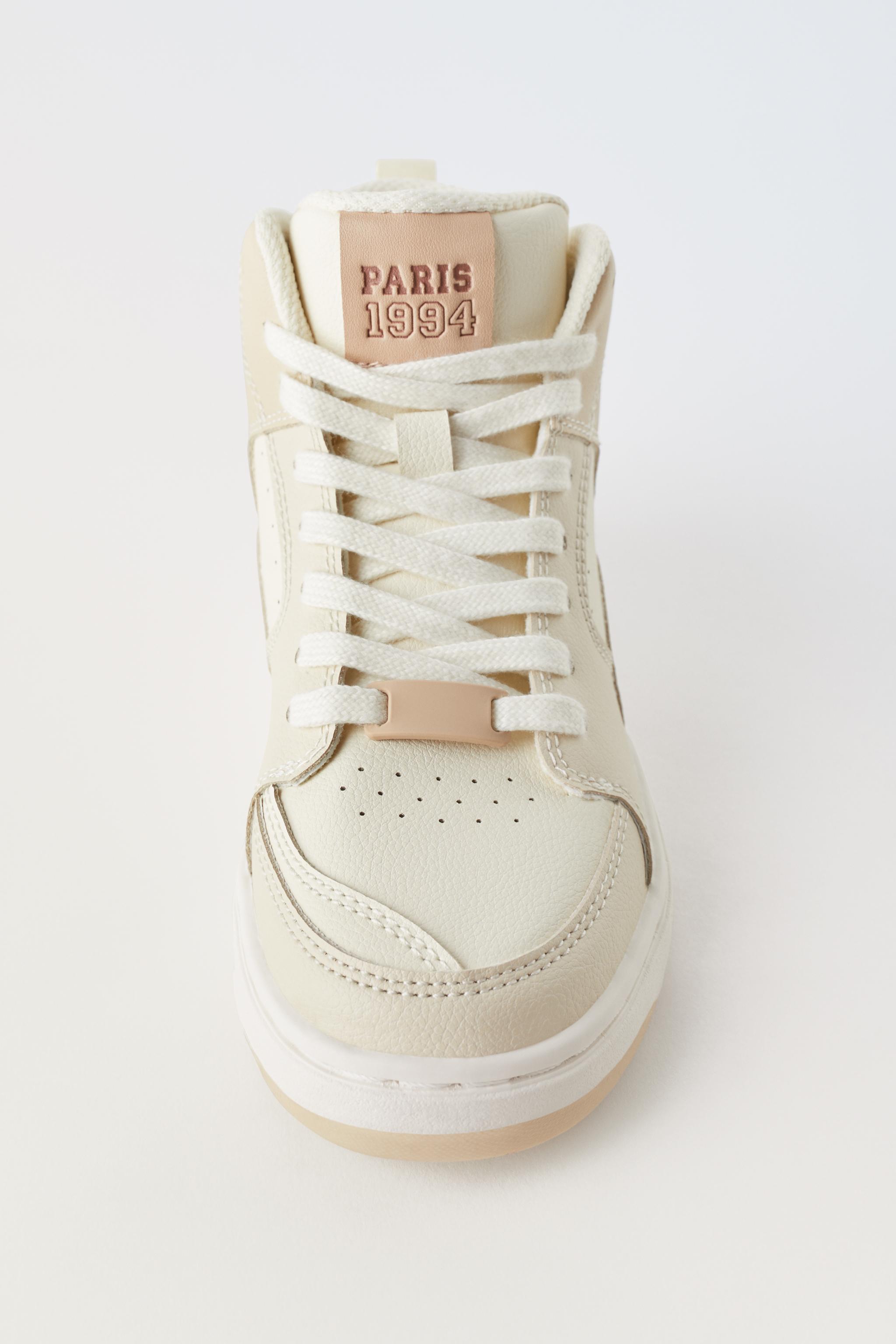MULTI-PIECED HIGH TOP SNEAKERS - Off White | ZARA United States