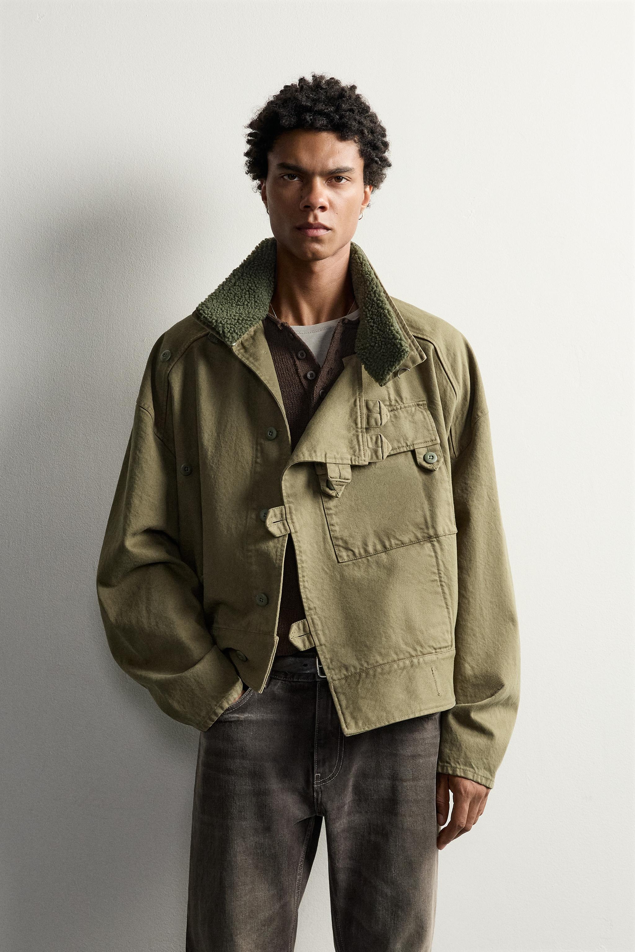 BLOUSON COUPE BOXY À COL COMBINÉ