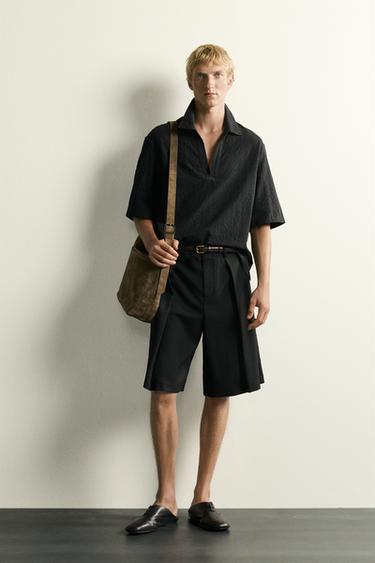 Zara ŽAKAARKOES RELAXED FIT POLOSÄRK - Must