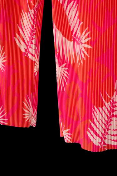 PLEATED PRINTED TROUSERS - Pinks by Zara