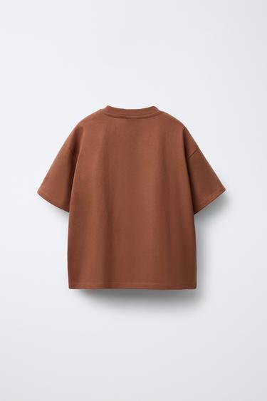 PRINTED T-SHIRT - Brown by Zara - Image 1