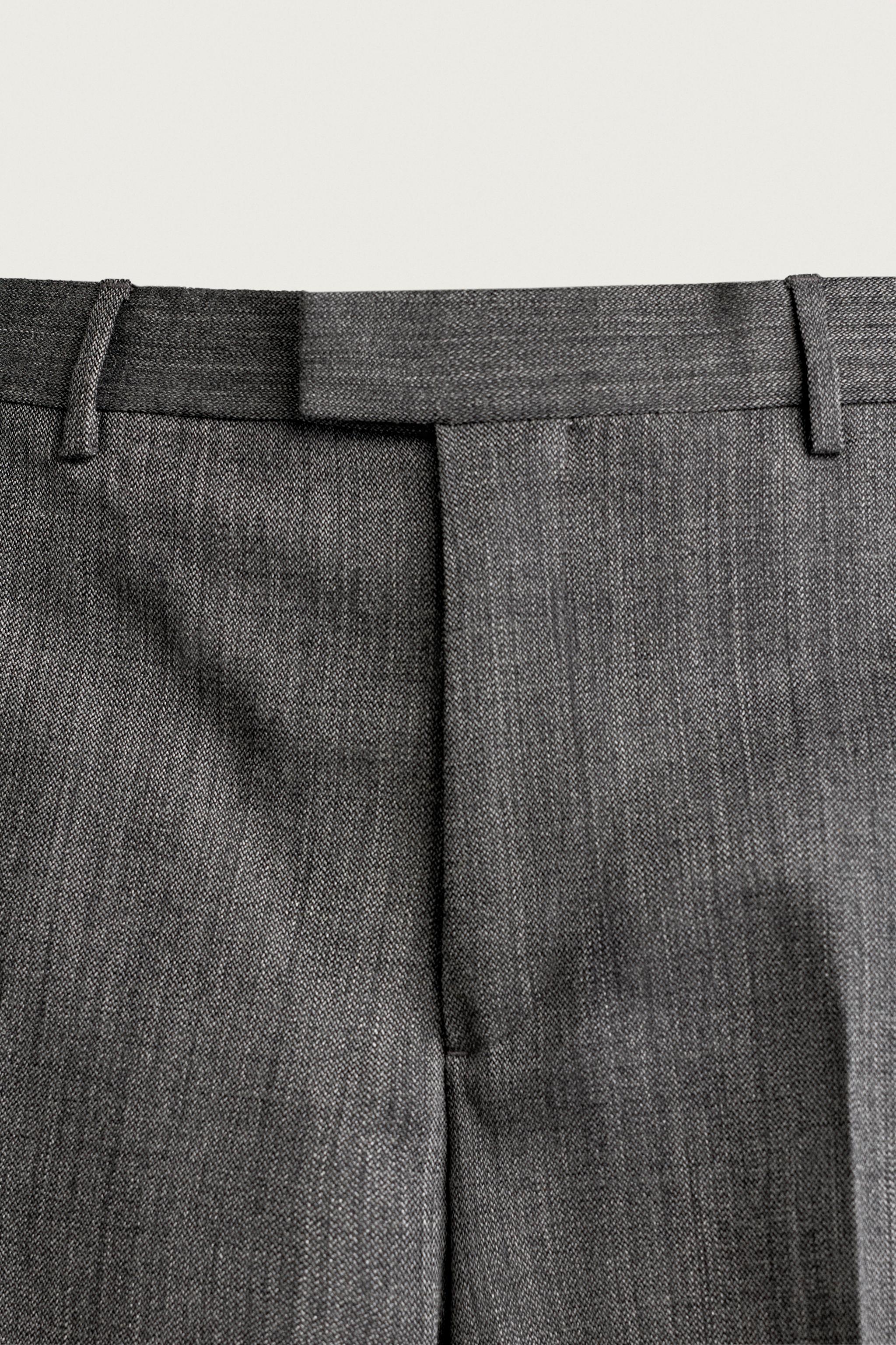100% WOOL RELAXED FIT SUIT PANTS