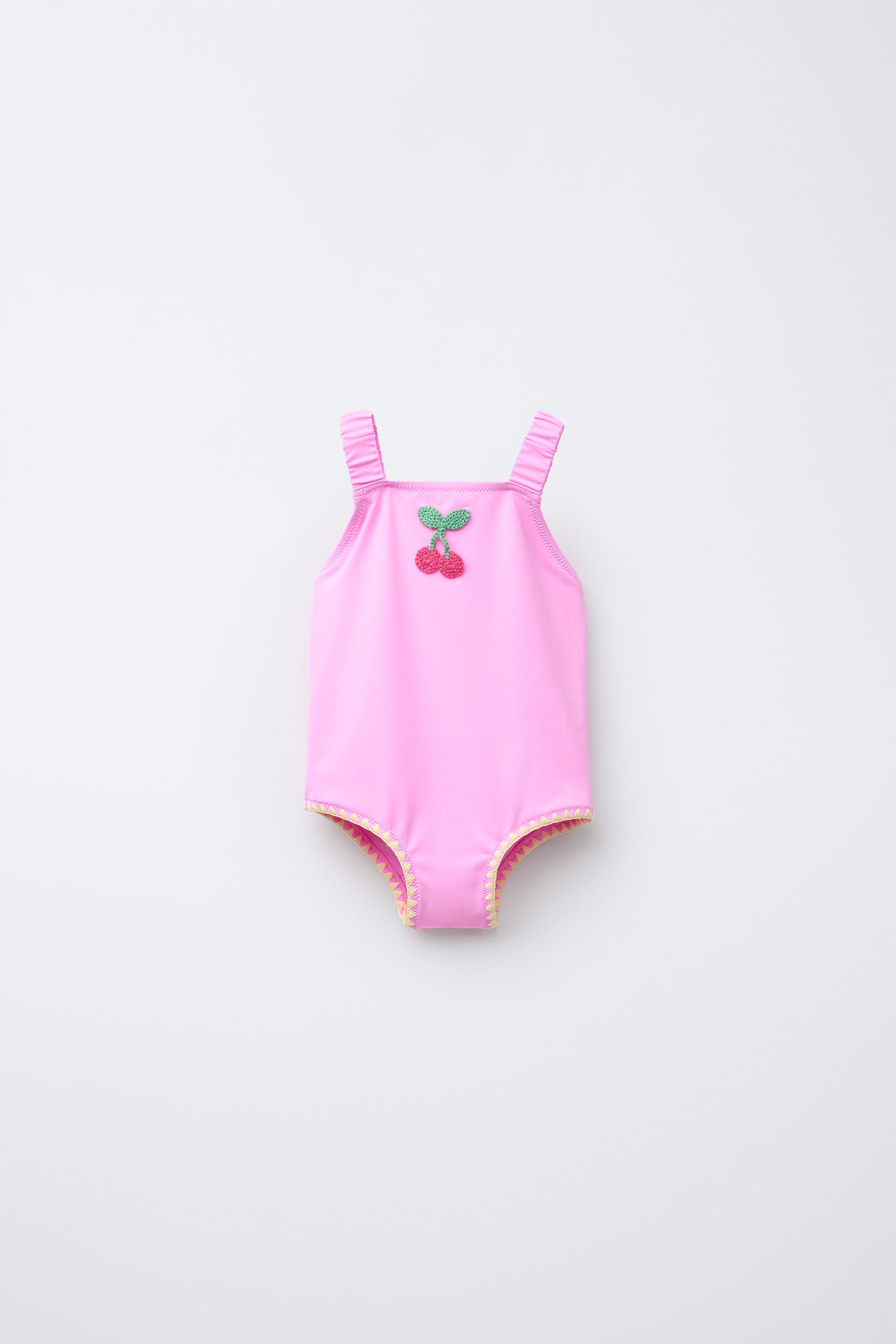 2-6 YEARS/ CHERRY CROCHET SWIMSUIT - Pink | ZARA United States