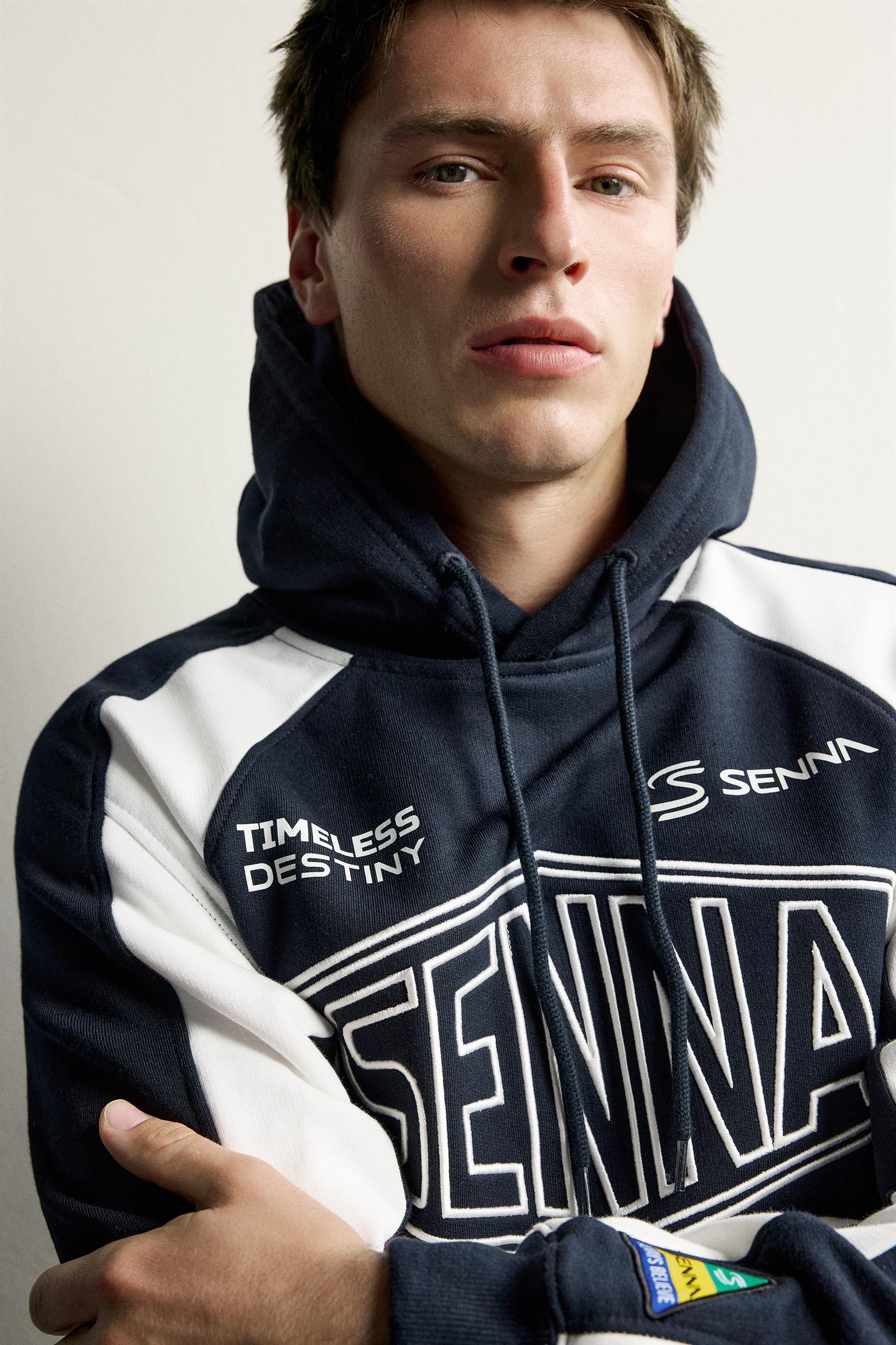 Мужское худи Zara Ayrton Senna © Senna Brands, цвет: Тёмно-синий — фото 5