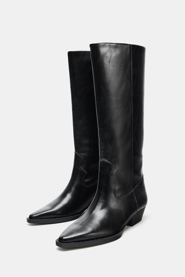 BOTTES PLATES COW-BOY - Noir de Zara - Image 2