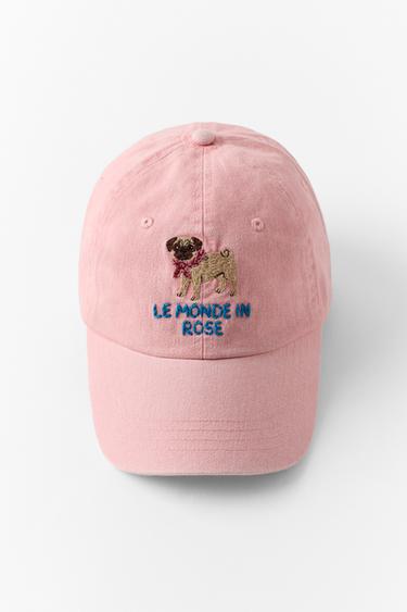 TWILL DOG TEXT CAP — Pink 1