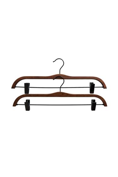 PACK OF WOODEN FINISH SHIRT HANGERS (PACK OF 2) - Dark brown by Zara