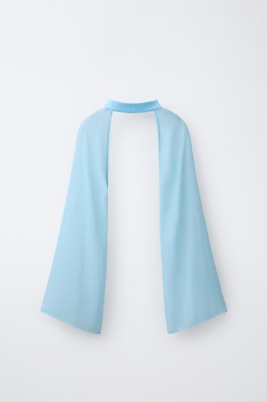 MANGUITOS GASA - Azul pastel de Zara