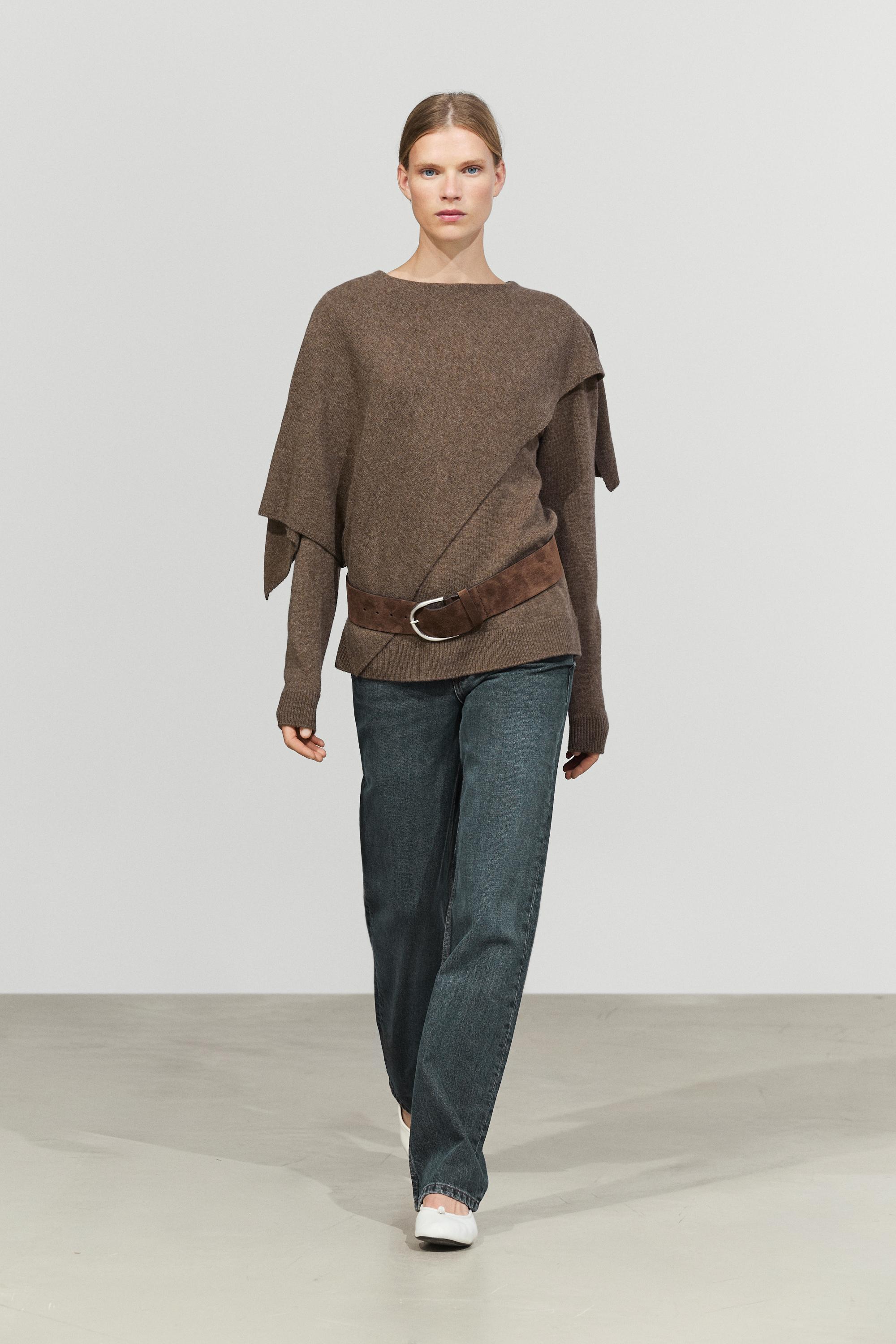 Pull cape en maille 100 % laine