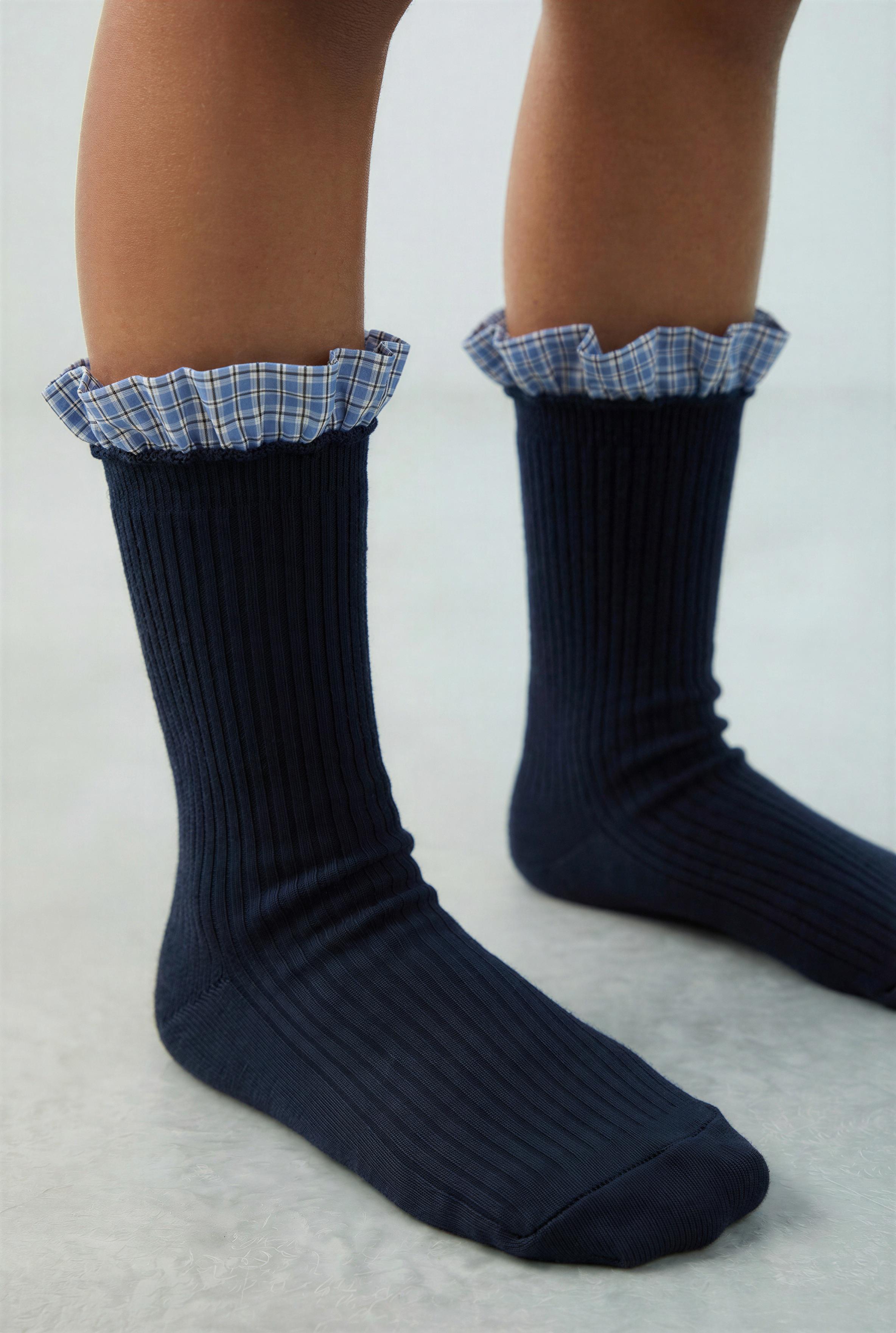 TWO-PACK OF RUFFLE COMBINED SOCKS