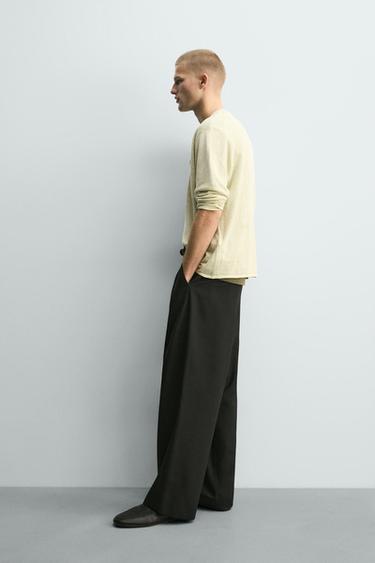 RELAXED FIT PLEATED TROUSERS - Black by Zara - Image 3
