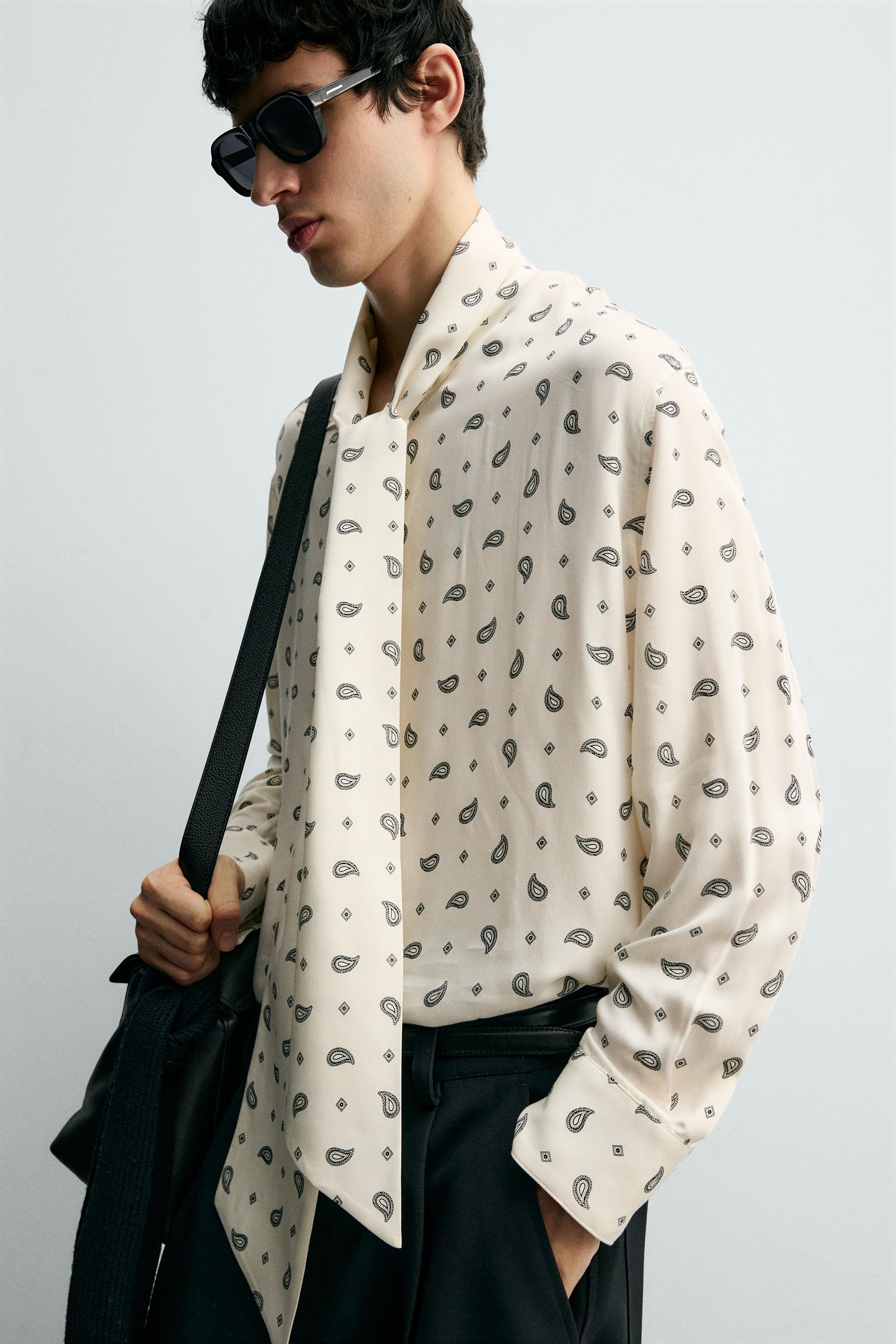 CHEMISE À IMPRIMÉ CACHEMIRE ET NŒUD