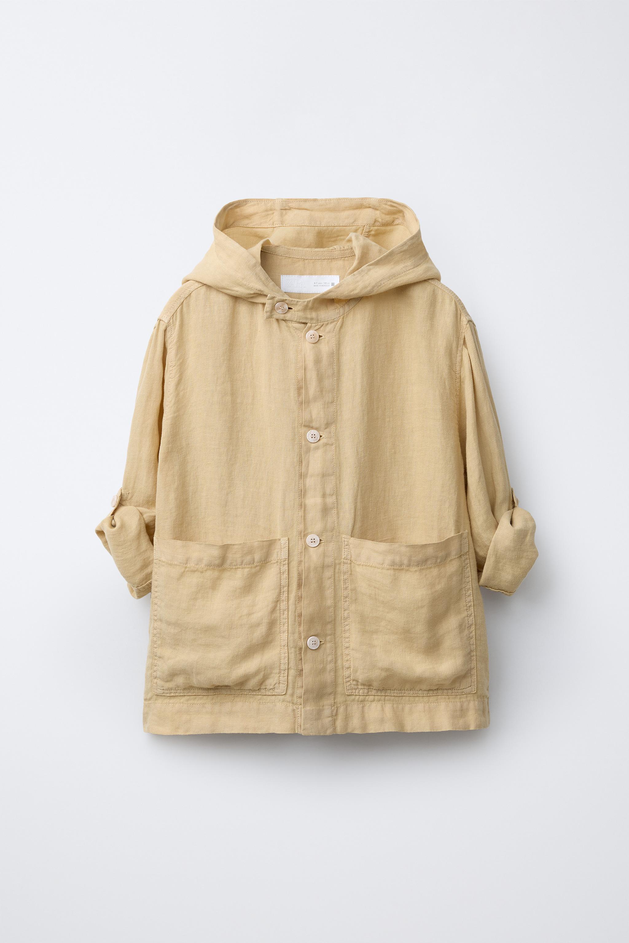 100% LINEN HOODED OVERSHIRT