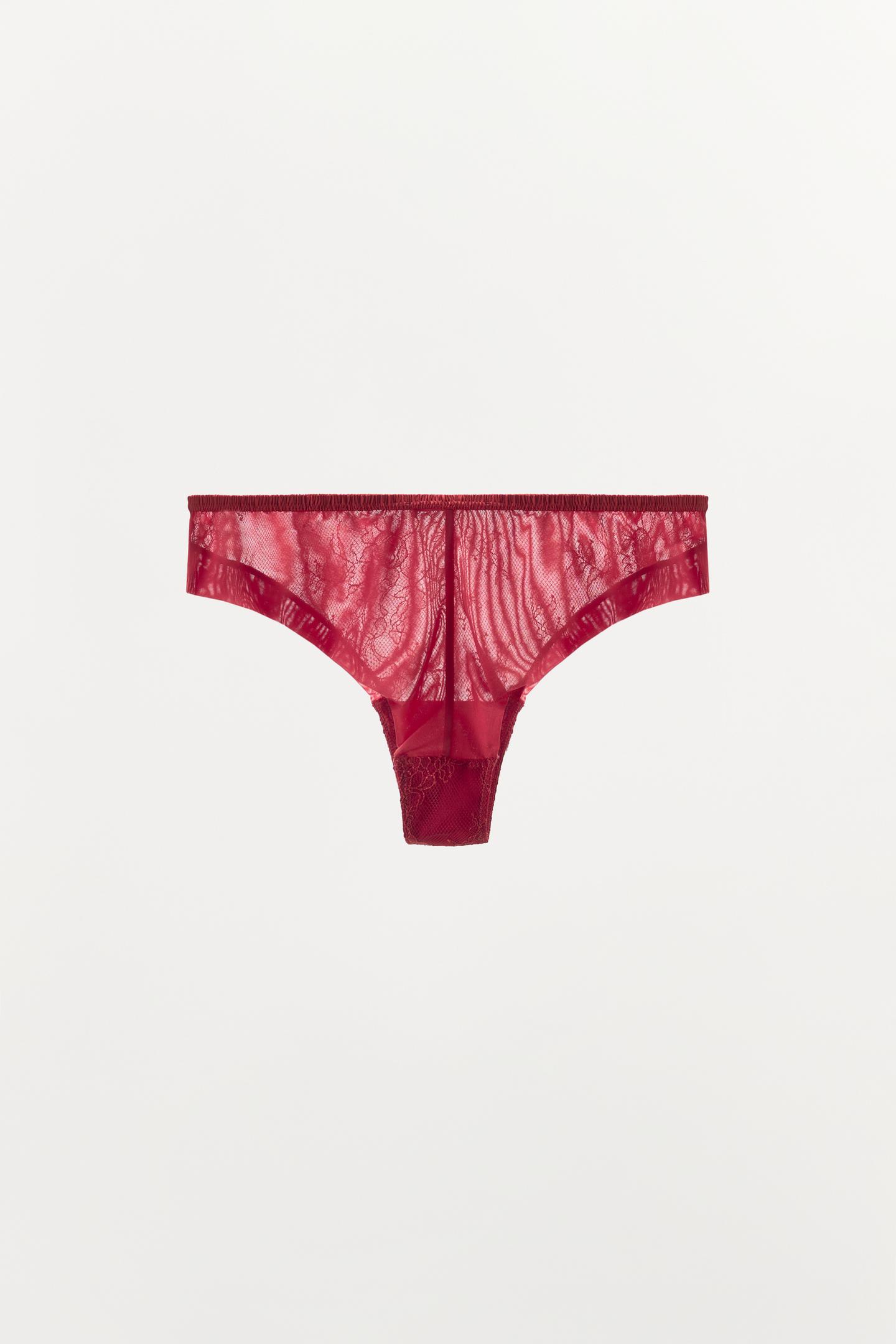 Трусы-брифы, кружево — Zara, цвет: Тёмный красный — фото 6