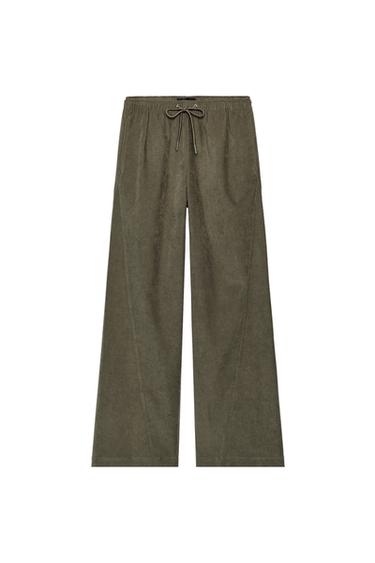 PANTALÓN ANCHO CINTURA ELÁSTICA - Khaki de Zara
