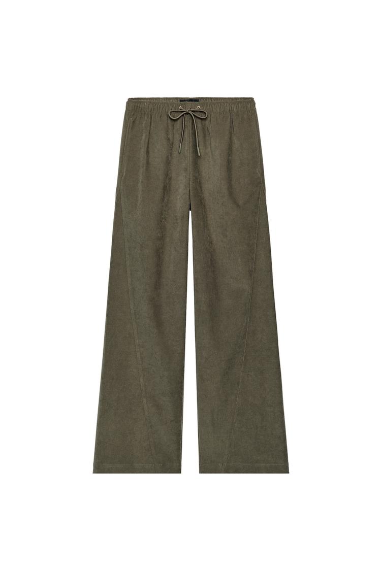 WIDE-LEG ELASTIC WAIST TROUSERS