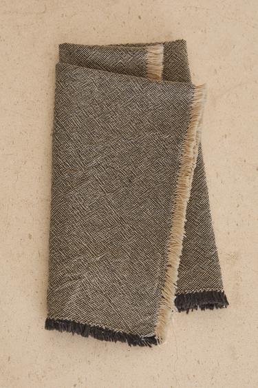 SERVIETTE DE TABLE FRANGES (LOT DE 2) - Gris / Beige de Zara - Image 5