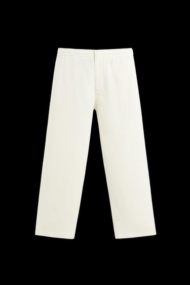 VISCOSE-JUTE TROUSERS - White by Zara - Image 0