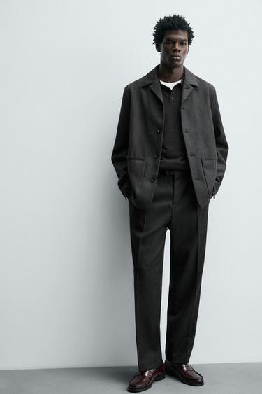 PANTALON 100% LAINE - Gris anthracite de Zara - Image 5