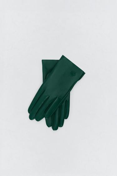EMBROIDERED LEATHER GLOVES SOSHIOTSUKI X ZARA - Green by Zara - Image 3