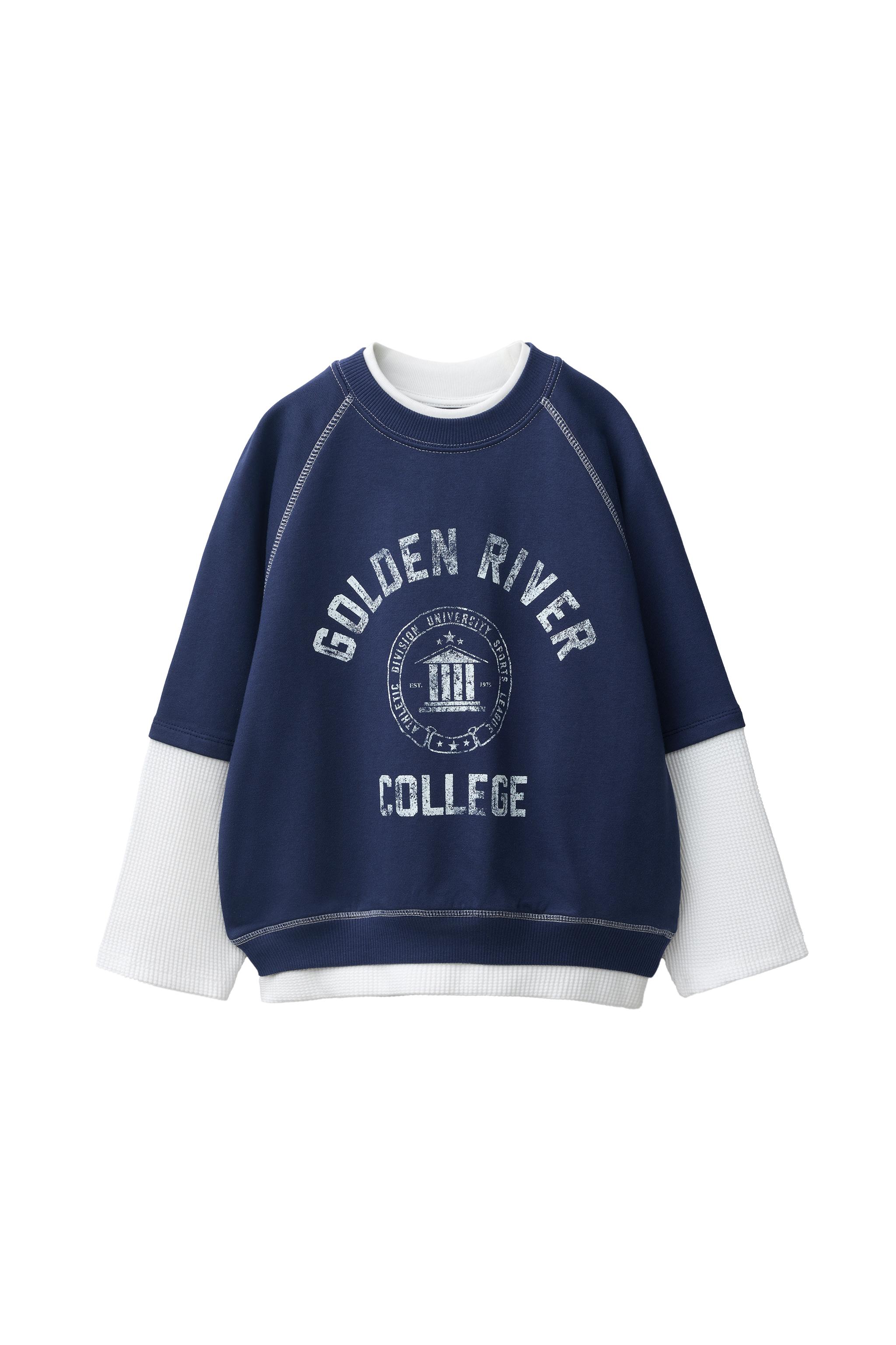 SUDADERA DOBLE ESTAMPADO TEXTO