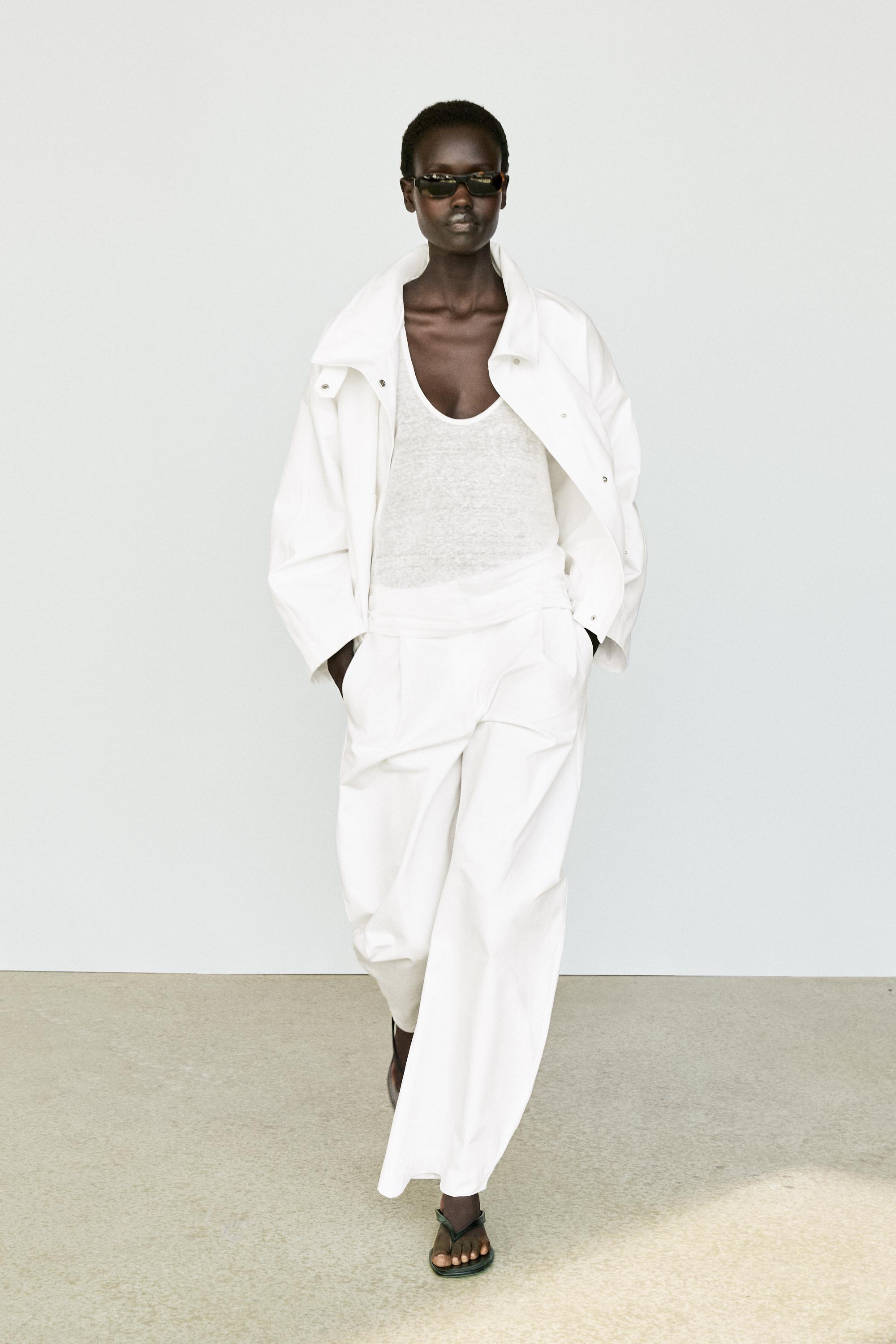 Flowing barrel fit co-ord pants - White | ZARA United States