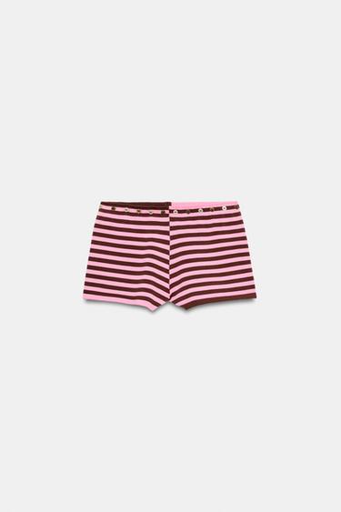 MINI STRIPED SHORTS - Pink by Zara