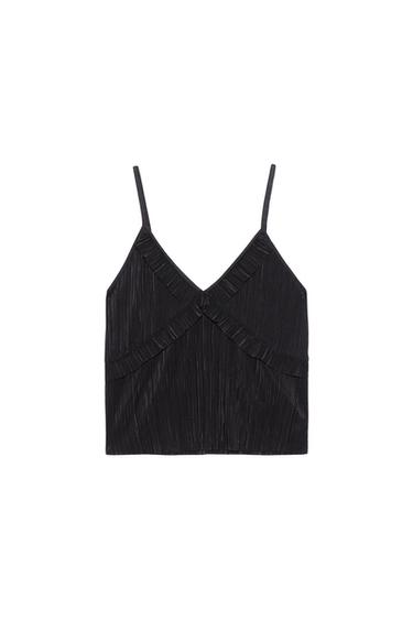 PLEATED TOP WITH RUFFLES