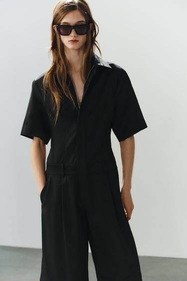 TRENCH JUMPSUIT - Black by Zara