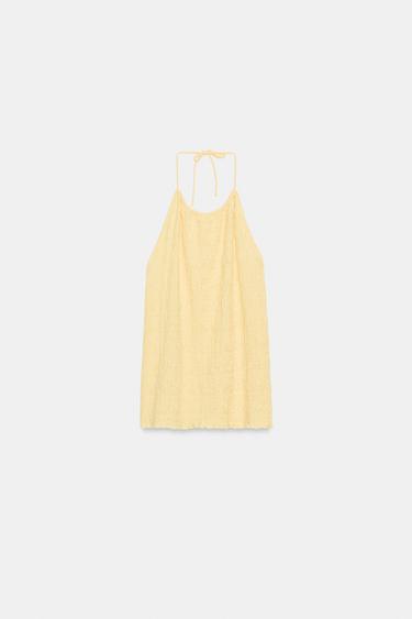TOP HALTER DOS NU - Jaune clair de Zara - Image 5