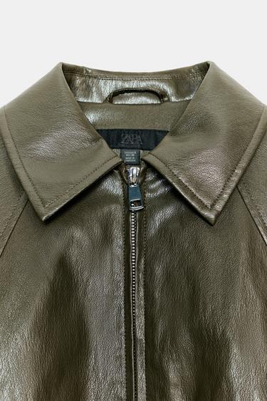 BLOUSON BOMBER MATIÈRE SYNTHÉTIQUE - Kaki de Zara - Image 8