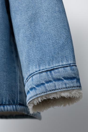 FAUX SHEARLING DENIM OVERSHIRT - Mid-blue by Zara - Image 5