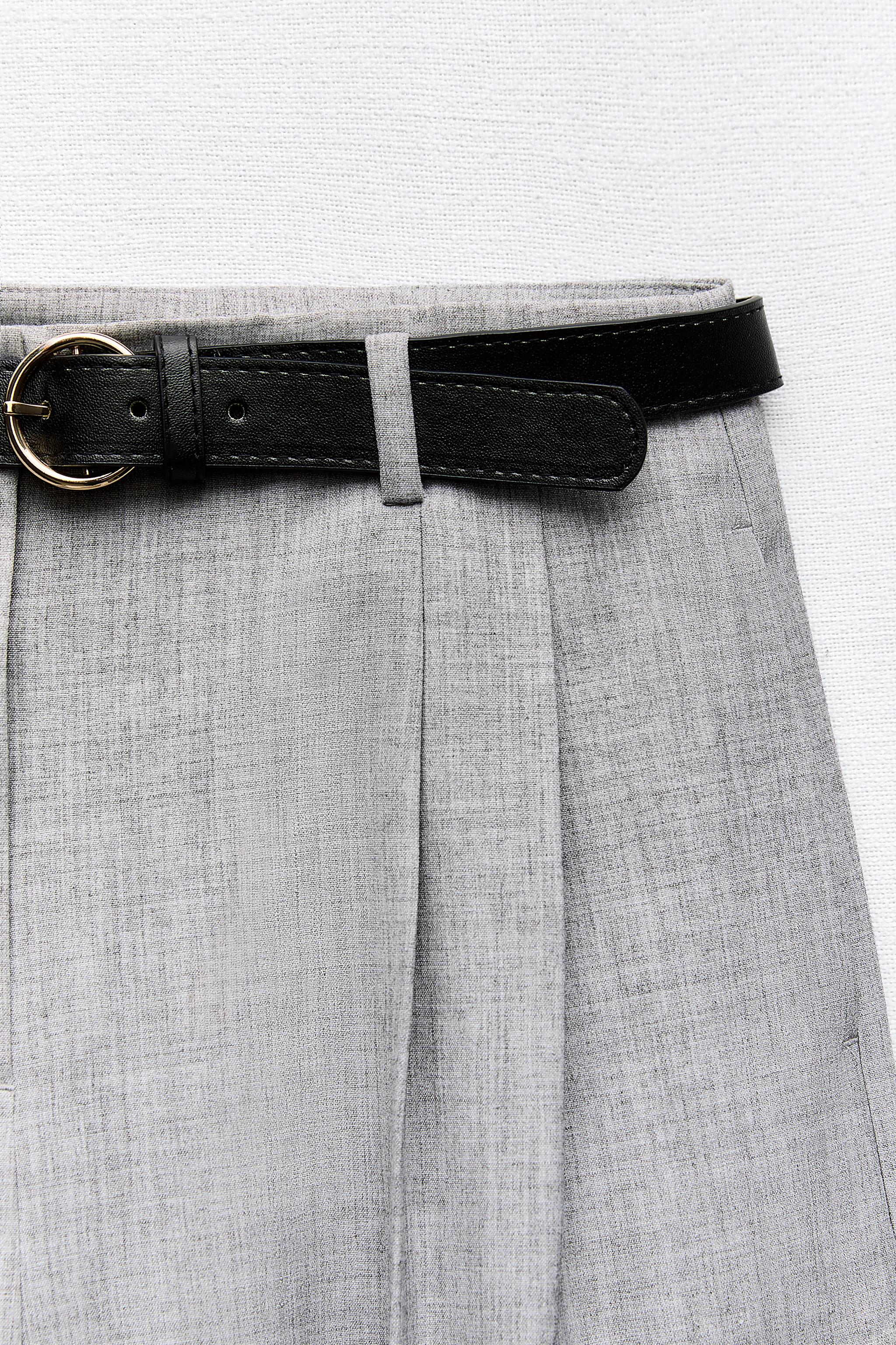 BELTED TROUSERS - Grey