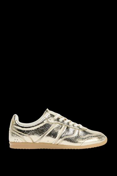 Zara METALLIC EFFECT SNEAKERS - Gold - Image 0